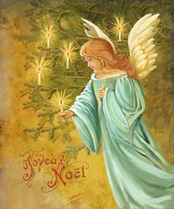 Framed Candle Lighting Angel Print