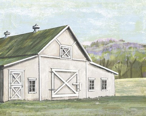 Framed Field Barn in Spring Print