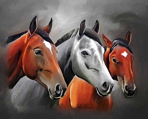 Framed Horses Portrait Print