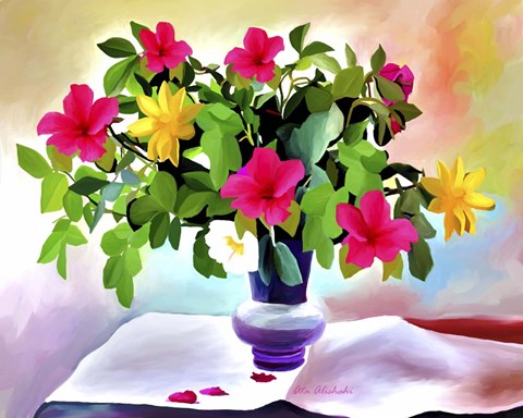 Framed Flowers Colors Print