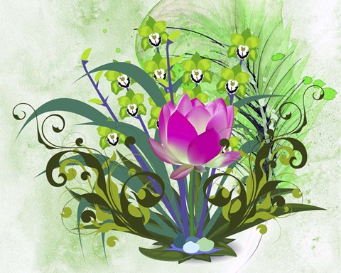Framed Flowers Design 3 Print
