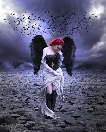 Framed Sad Angel Print