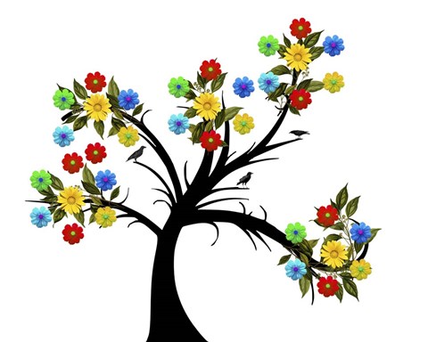 Framed Flower Tree Print