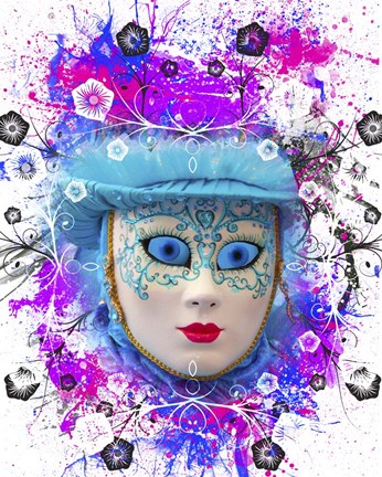 Framed Colorful Mask Print