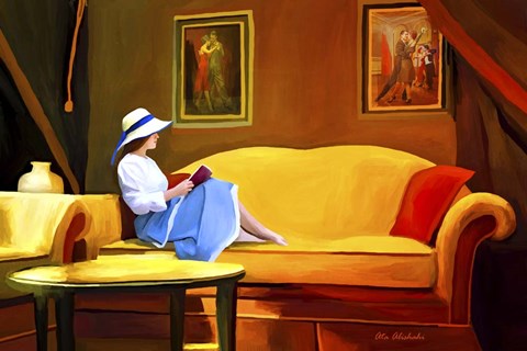 Framed Lady Reading 1 Print