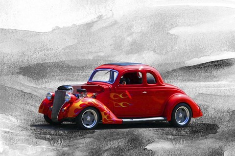 Framed Red Car2 Print
