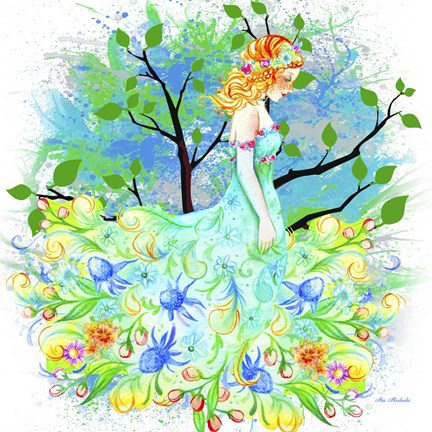 Framed Lady Of Forest Print