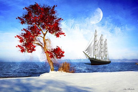 Framed Red Tree K1 Print