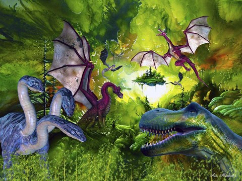 Framed Dinosaur Land Print