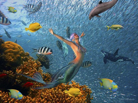 Framed Mermaid Time Print