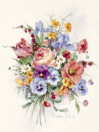 Framed Teal Ribbons Print