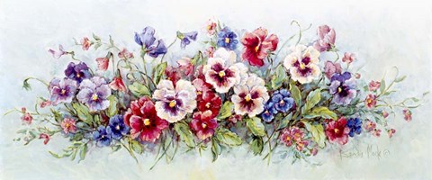 Framed Pansy Bouquet Print