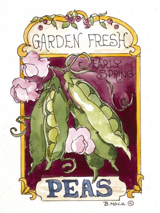 Framed Garden Fresh Peas-Seed Packet Print