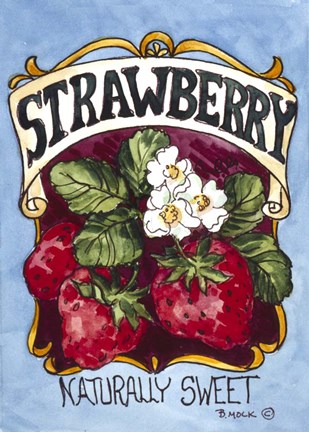 Framed Large Strawberry-Seed Packet Print