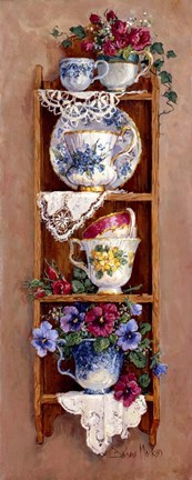 Framed Porcelain and Pansies Print