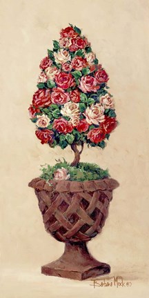 Framed Rose Topiary II Print