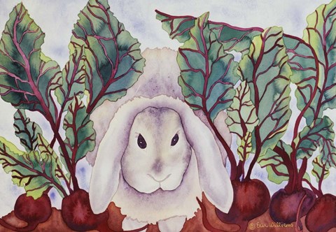 Framed Bunny with Beets Print