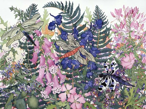 Framed Dragonflies Print