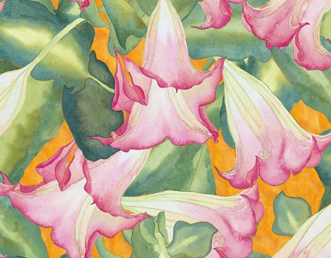 Framed Heavenly Divine- Angel Trumpets Print