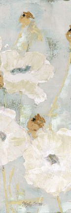 Framed Poppies in the Wind Cream Panel II Print