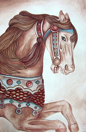 Framed Carousel Horse Print