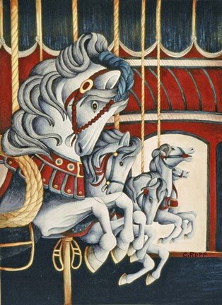 Framed Carousel Race Print