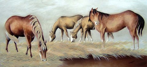 Framed Fresh Hay In The Morning Print