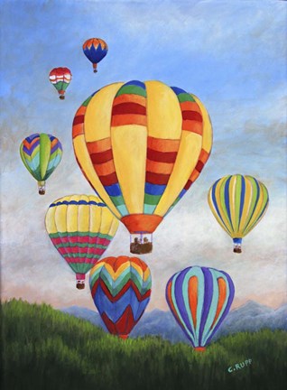 Framed Sunrise Balloons Print