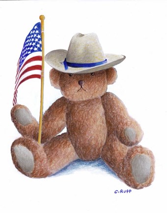 Framed Teddy Bear III Print