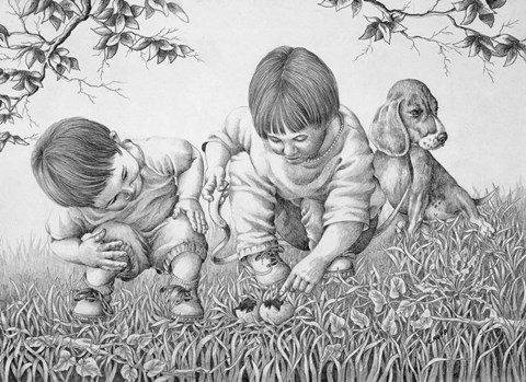 Framed Walking the Dog Print