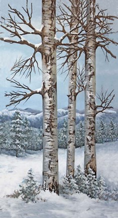Framed Aspen Trio Winter Print