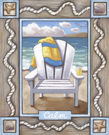 Framed Beach Chair Calm Print