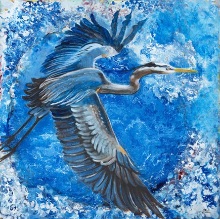 Framed Blue Heron Print