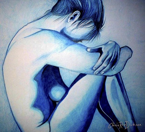 Framed Feeling Blue Print