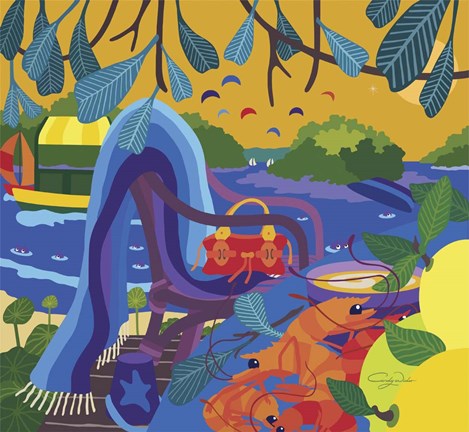 Framed Citrus Moon Print