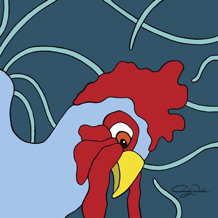 Framed Curious Chicken Print