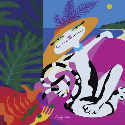 Framed Glamorous Cat Print