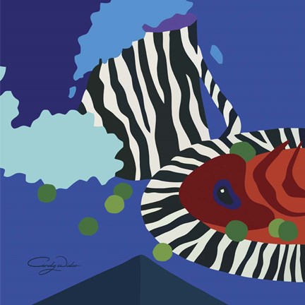 Framed My Zebra Dinner Set Print