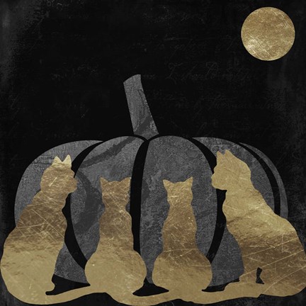 Framed Halloween Cats Print
