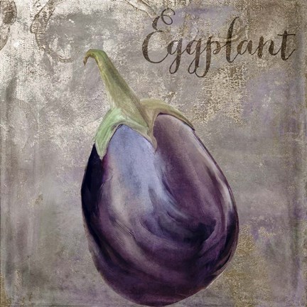 Framed Medley Gold Eggplant Print