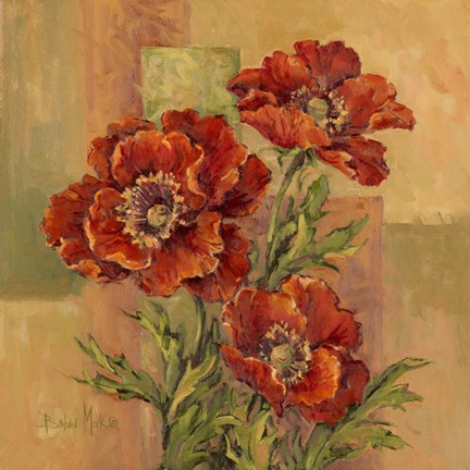Framed Terracotta Poppies Print