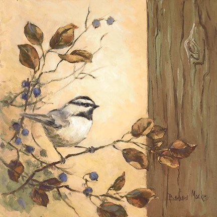 Framed Chickadee Square I Print