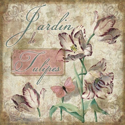 Framed Jardin de Fleurs II Print