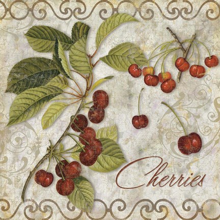 Framed Pastoral Fruits I Print