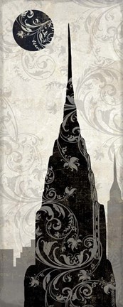 Framed Moon Over New York Print