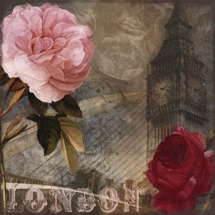 Framed Rose of London II Print