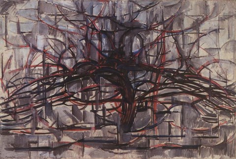 Framed Gray Tree, 1912 Print