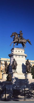 Framed Low Angle View of an Equestrian Statue, Richmond, Virginia Print