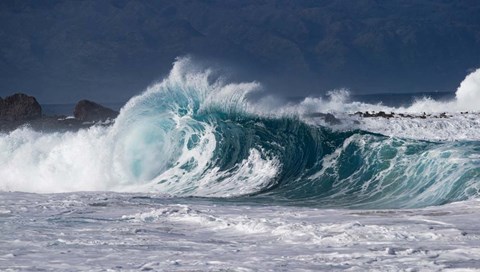 Framed Waves in Pacific Ocean, Hawaii Print