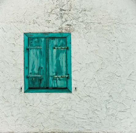Framed Green Window with Closed Shutter, Baden-Wurttemberg, Germany Print